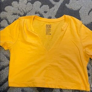 Yellow v-neck crop top NWT